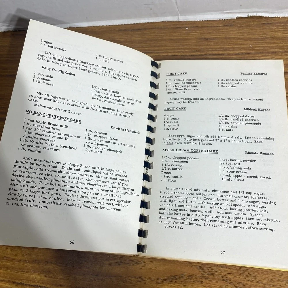 Mount Vernon Texas First United Methodist Church Cookbook VTG Comb Local